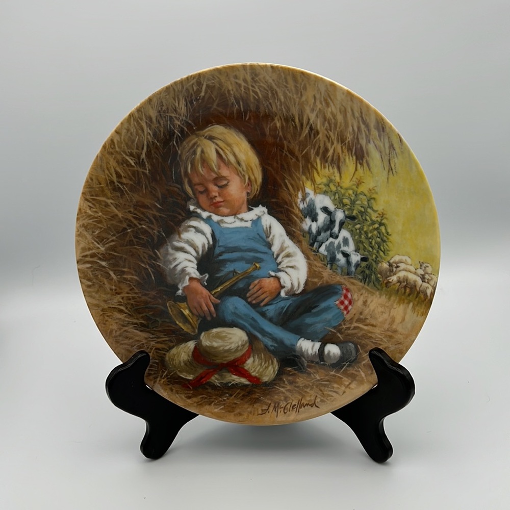 "Little Boy Blue” John McClelland Mother Goose Series Decorative Plate #2 Signed